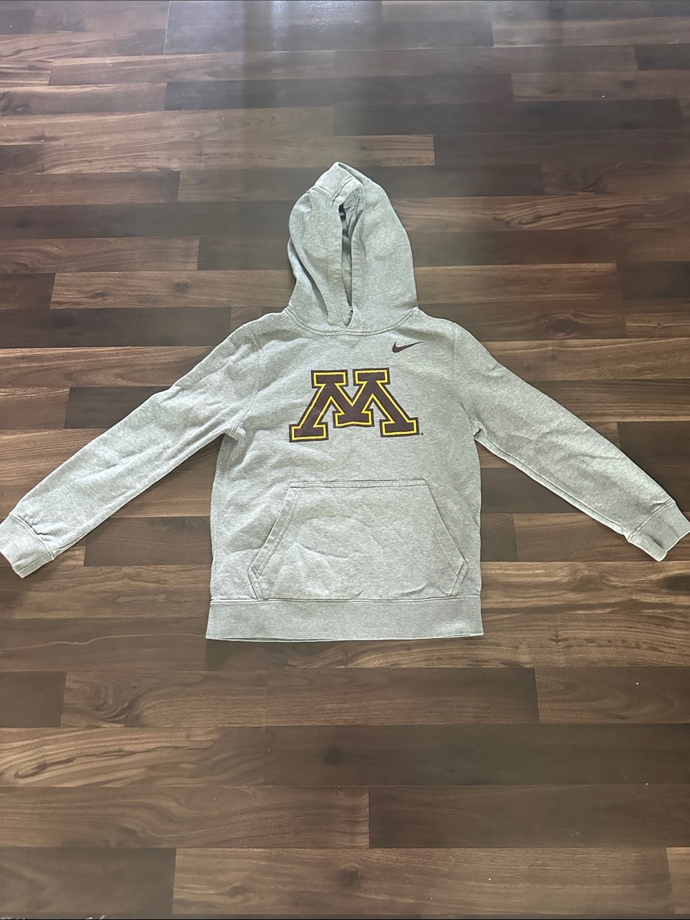 Nike Gray Hoodie with Maroon and Gold University M Logo